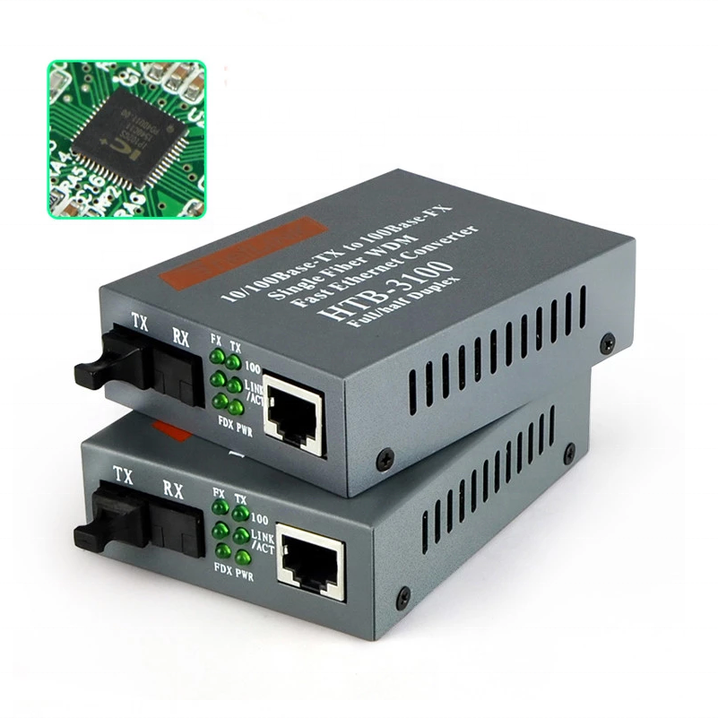 100M media converter 1310nm/1550nm 1 RJ45 port ethernet to fiber optic converter