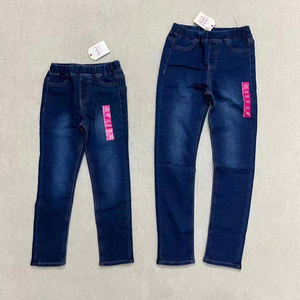 Stock Wholesale Girls' Jeans Girls' Spring And Autumn Blue Cotton Polyester Spandex Jeans