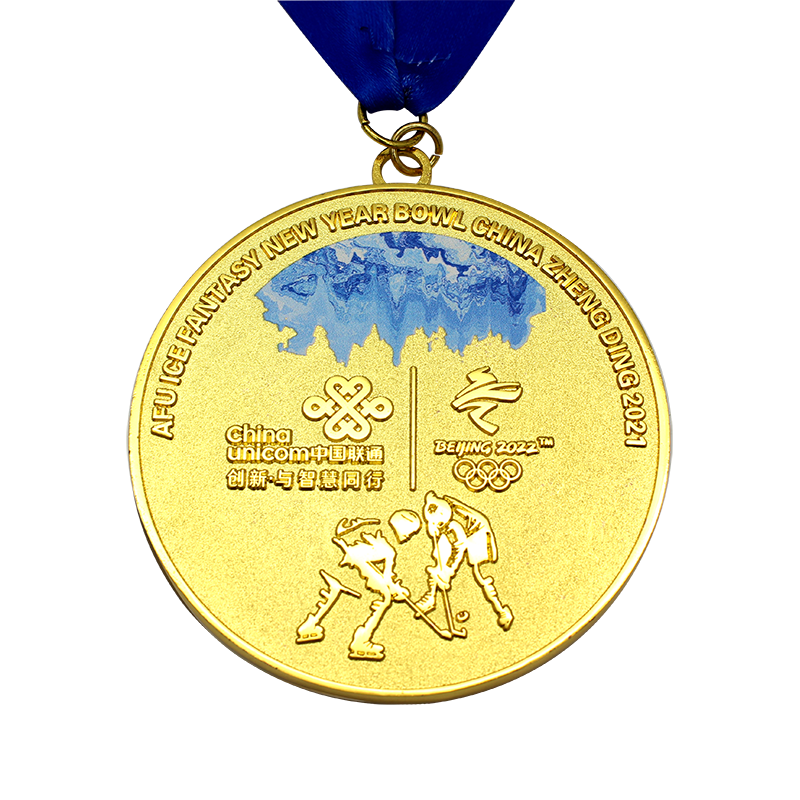 Custom Zinc Alloy Gold Plated Winter Metal Sports Game Medal Custom Logo Winter Ski Award Medals