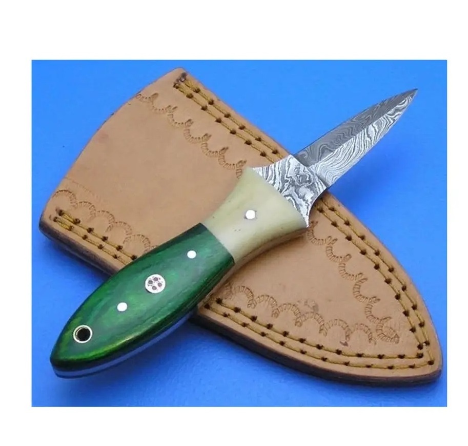 High Quality  Damascus Knife Anti-slip Handle  Knife Clam Opener Tool