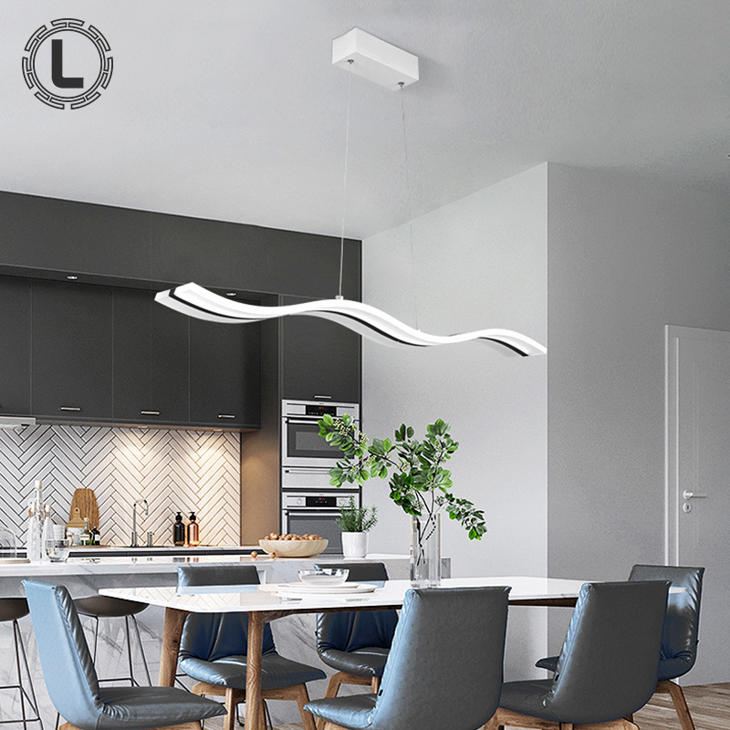 geometric hotel metal chandelier kitchen dining designer nordic hanging black acrylic led pendant light