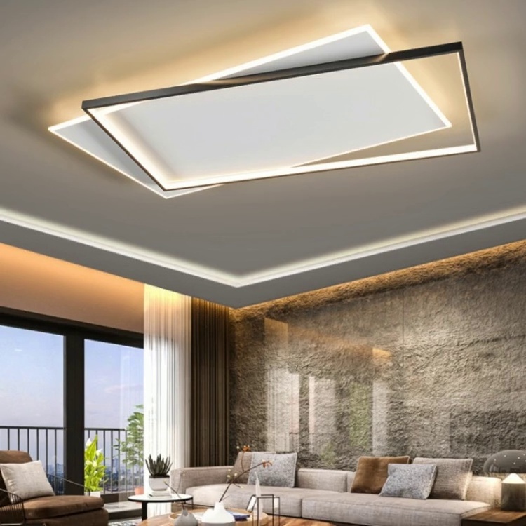 Highly translucent square acrylic living room bedroom ceiling lamp simple atmospheric study ceiling light