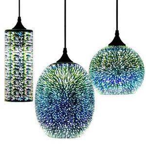 Modern Nordic colorful firwork flower inside 3d glass ceiling pendant lighting chandeliers pendant lights