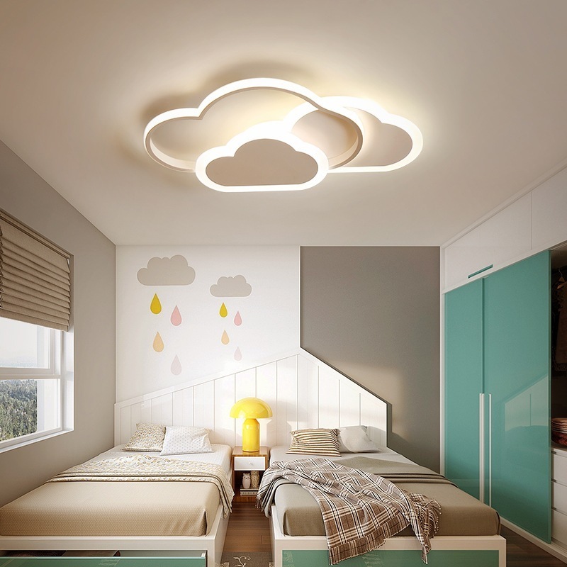 Small size Nordic modern home lighting 3d dimmable pink led acrylic light ceiling lights cloud shaped for kids bedroom