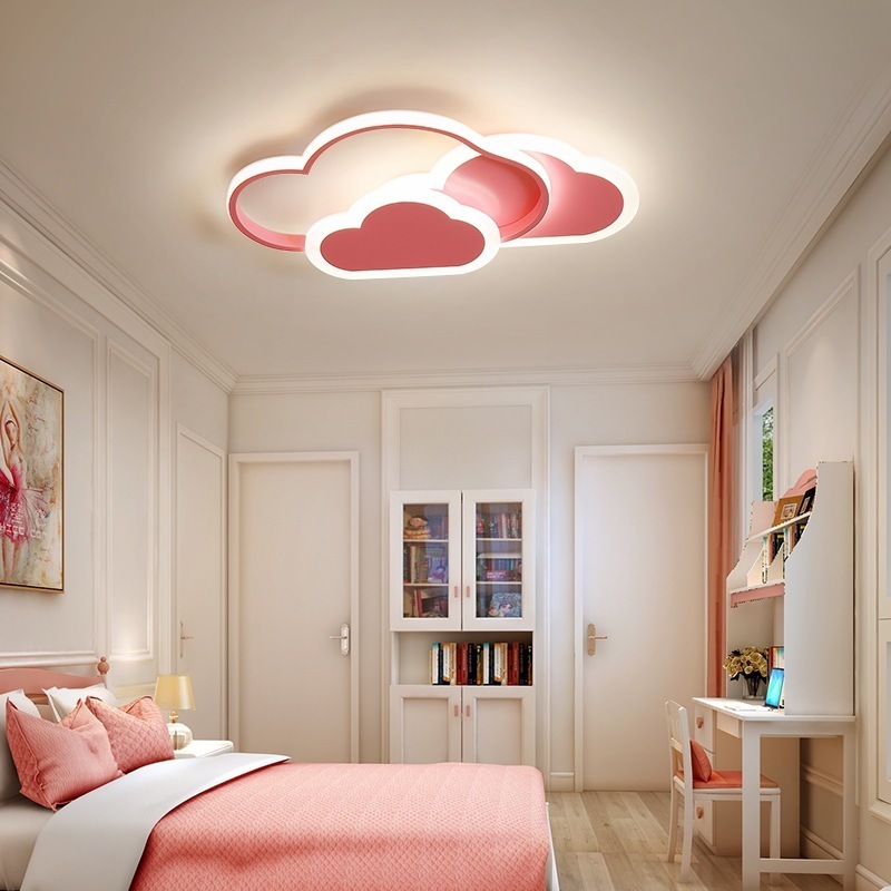 Small size Nordic modern home lighting 3d dimmable pink led acrylic light ceiling lights cloud shaped for kids bedroom