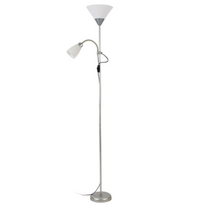 Wholesale swing arm adjustable mother and son Metal Torchiere Floor Lamp with Side Reading Light