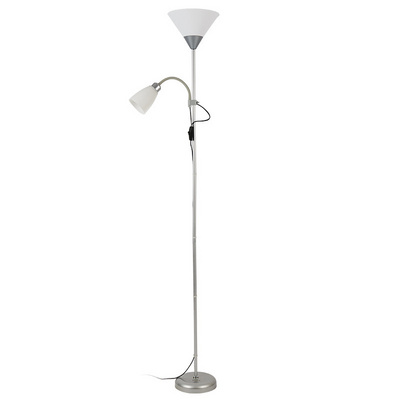 Wholesale swing arm adjustable mother and son Metal Torchiere Floor Lamp with Side Reading Light