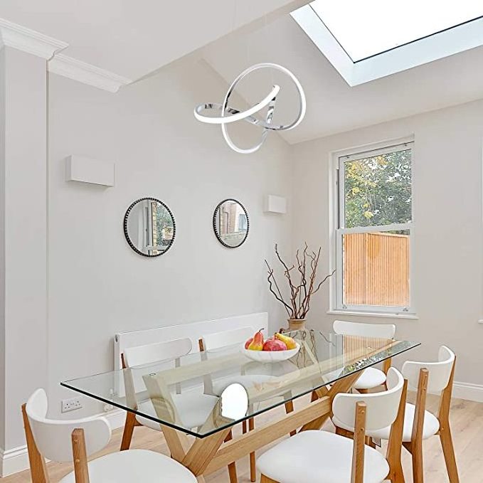 Modern Pendant Light with Irregular Ring Lights LED Contemporary Ceiling Light Fixture for Kitchen Dining Room Bedroom