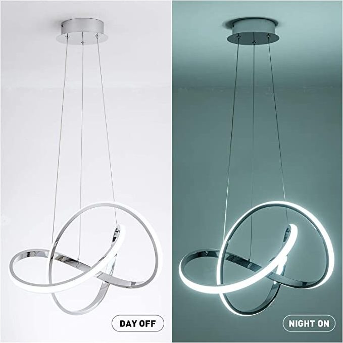 Modern Pendant Light with Irregular Ring Lights LED Contemporary Ceiling Light Fixture for Kitchen Dining Room Bedroom