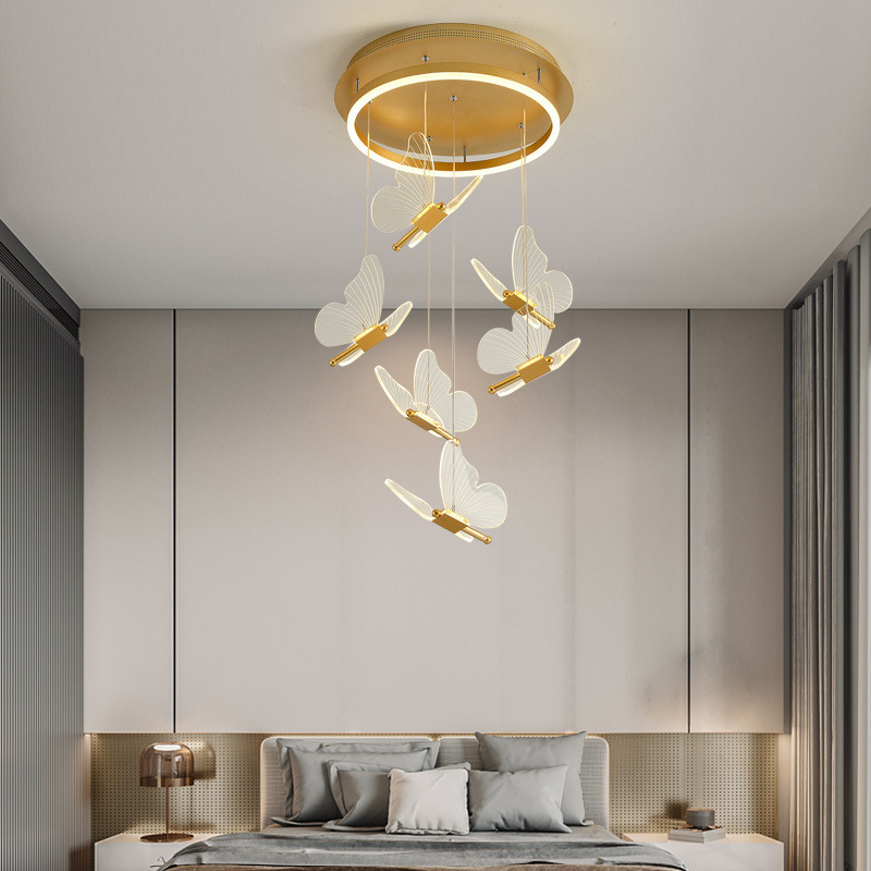 New Led Suspension Chandelier Chrome Ceiling Lamp for the Hall Living Room Bedroom Kitchen Foyer Indoor Acrylic Lighting Fixture