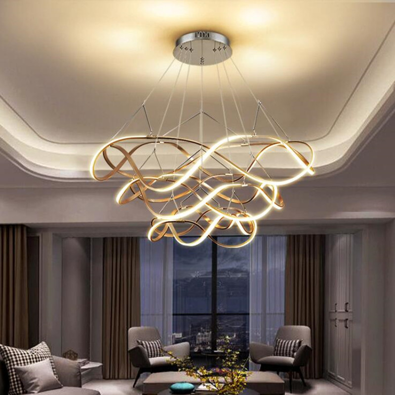 Lustres LED Ceiling Chandelier light lamp For Living Room Bedroom modern LED Large Chandelier Lighting Fixtures AC85-260V Gold