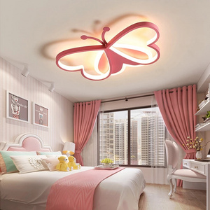 Led Ceiling Lamp For Children's Room Bedroom Study Nursery Modern Dimmable Creative Butterfly Chandelier Lighting Fixture