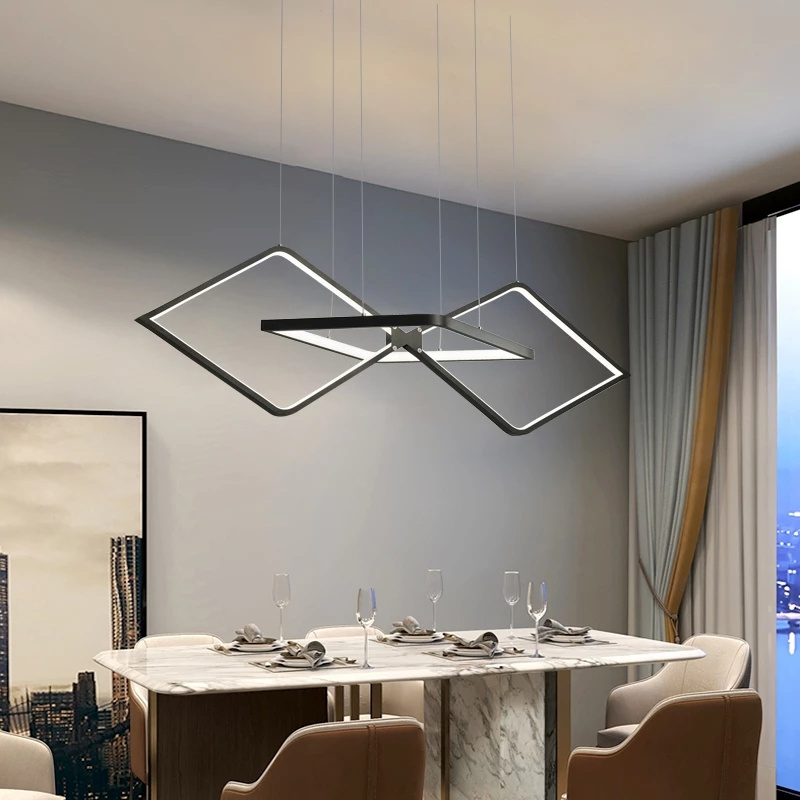 Modern LED Chandelier Over The Table Kitchen Gold Black Dining Loft Living Room Indoor Pendant Lamp For Coffee Shop Lighting