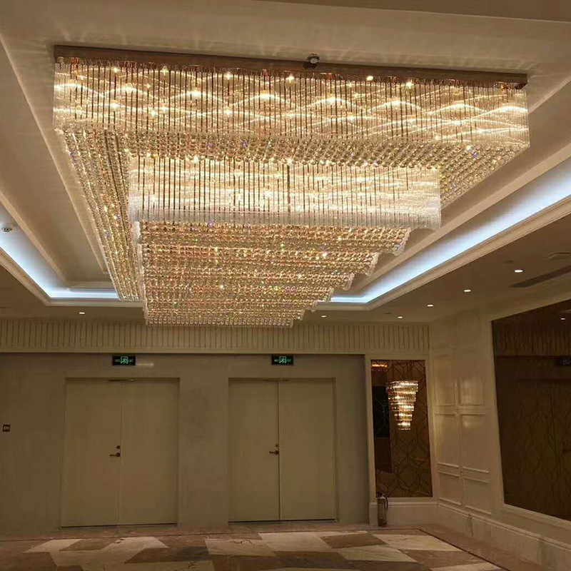 modern contemporary vintage long staircase big hotel luxury led large crystal chandeliers ceiling pendant light