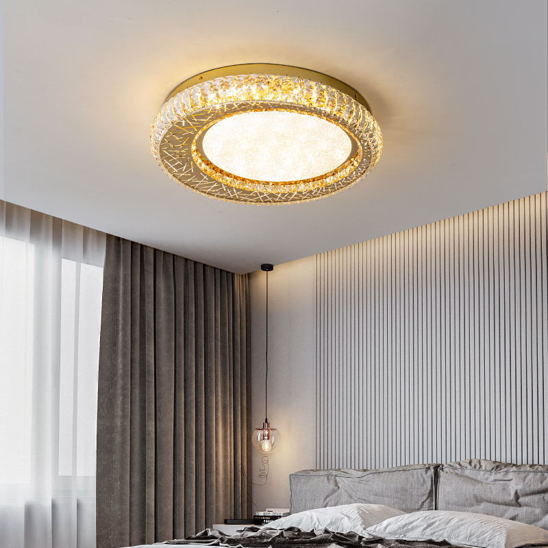 Creative Designers Moon Living Room Bedroom Circular Decorative Luxury Crystal Led Modern Ceiling Lights