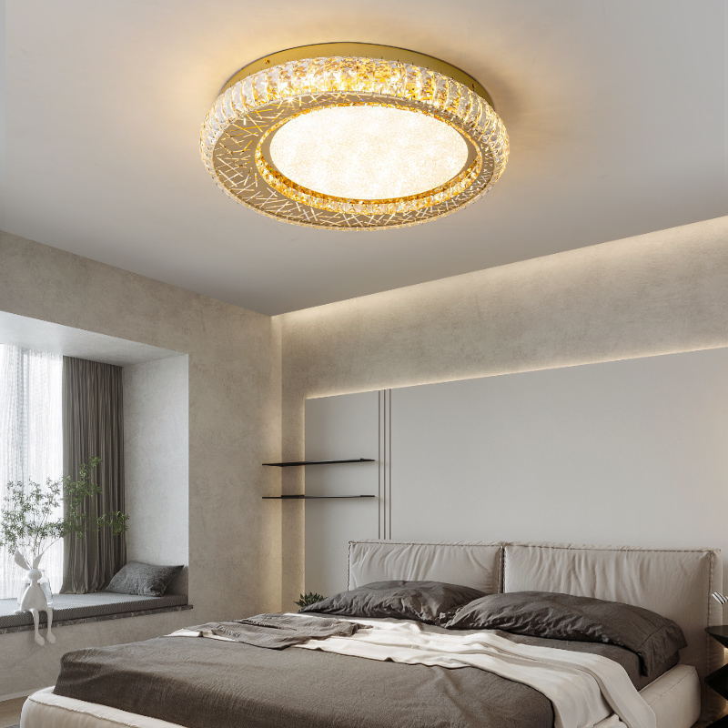 Creative Designers Moon Living Room Bedroom Circular Decorative Luxury Crystal Led Modern Ceiling Lights