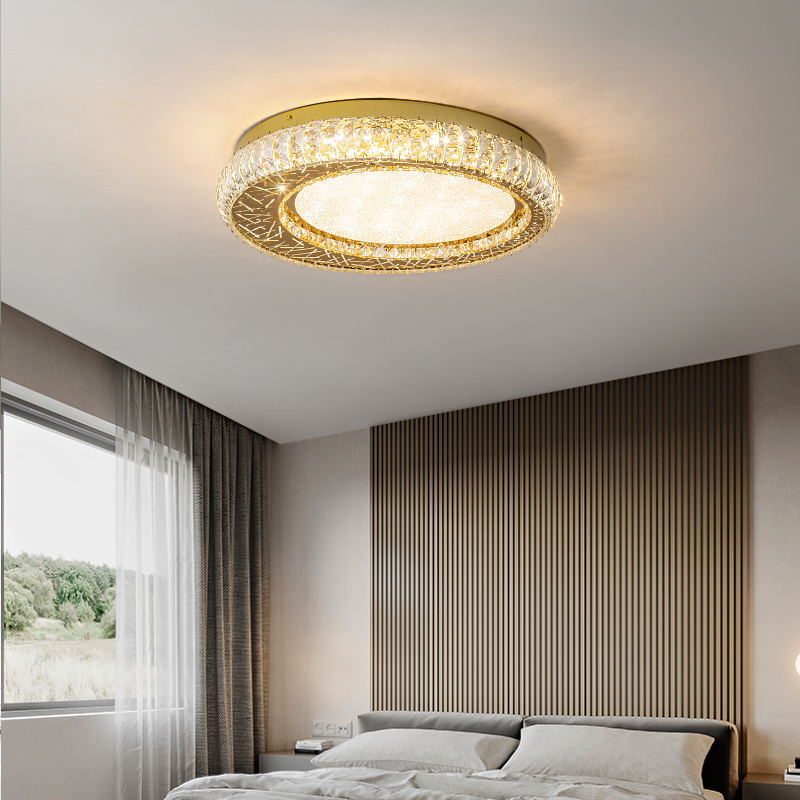 Creative Designers Moon Living Room Bedroom Circular Decorative Luxury Crystal Led Modern Ceiling Lights