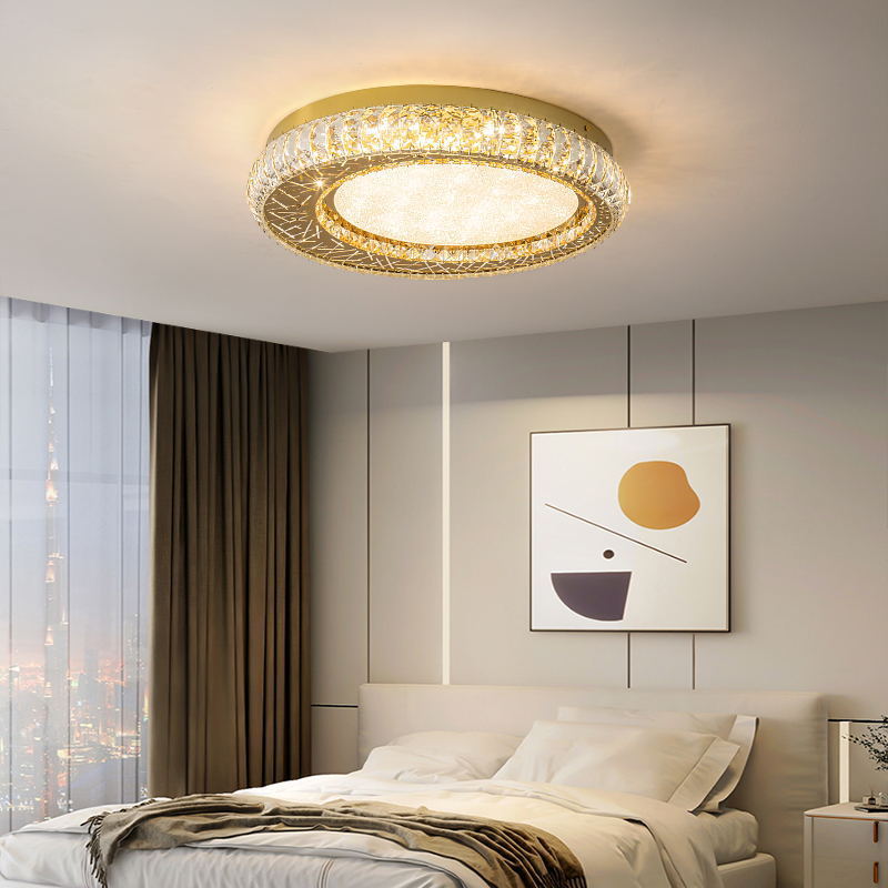 Creative Designers Moon Living Room Bedroom Circular Decorative Luxury Crystal Led Modern Ceiling Lights