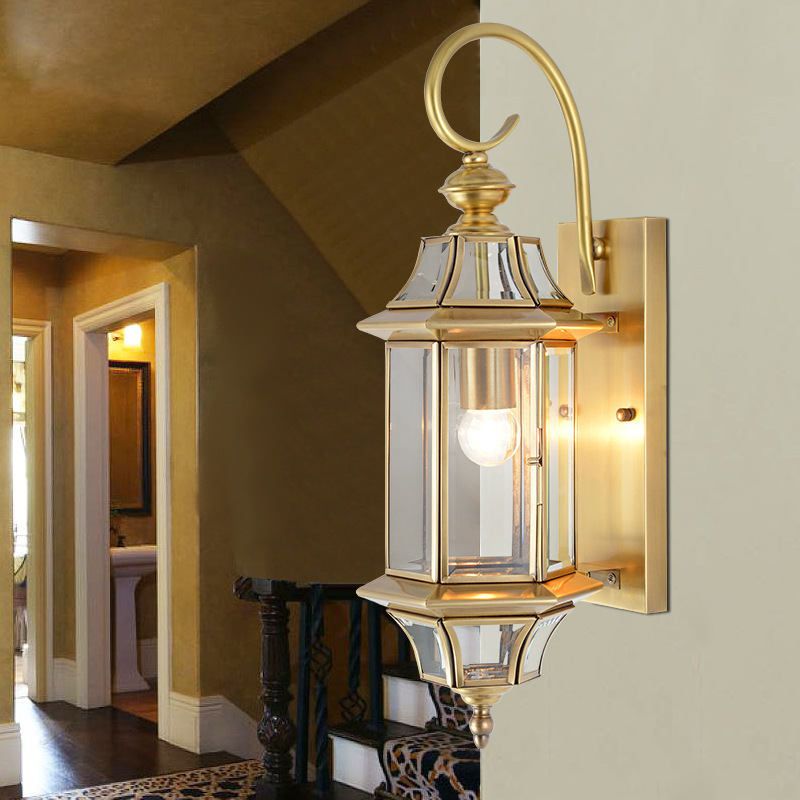 Modern IP54 Garden Brass Wall Lights Fancy Indoor Home Picture Applique Stairs Corner Sconces Led Wall Lamp Outdoor