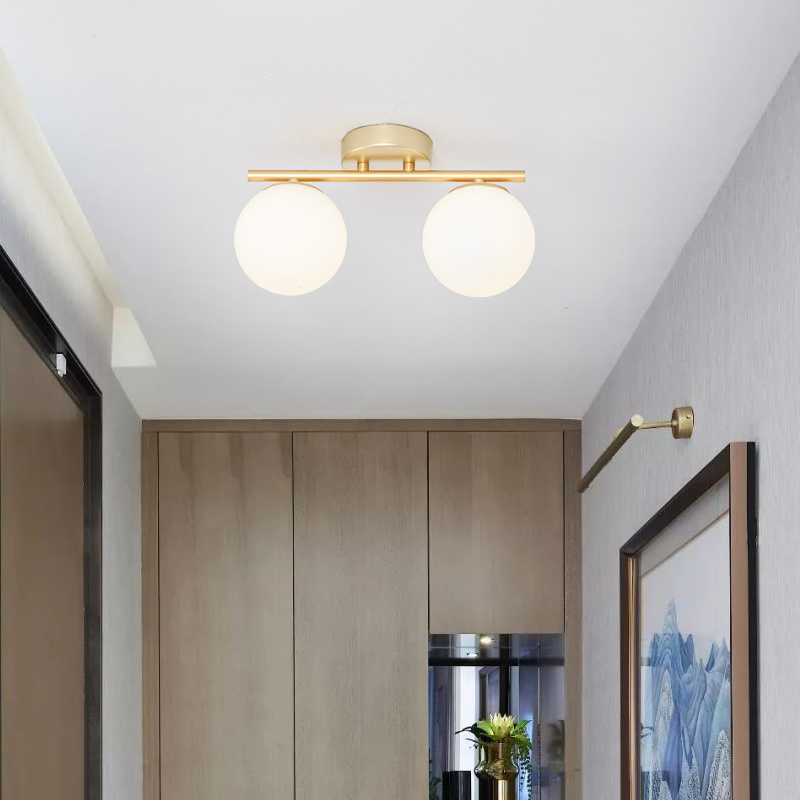 Golden multi-head corridor aisle ceiling light minimalist personality entrance ceiling lamp