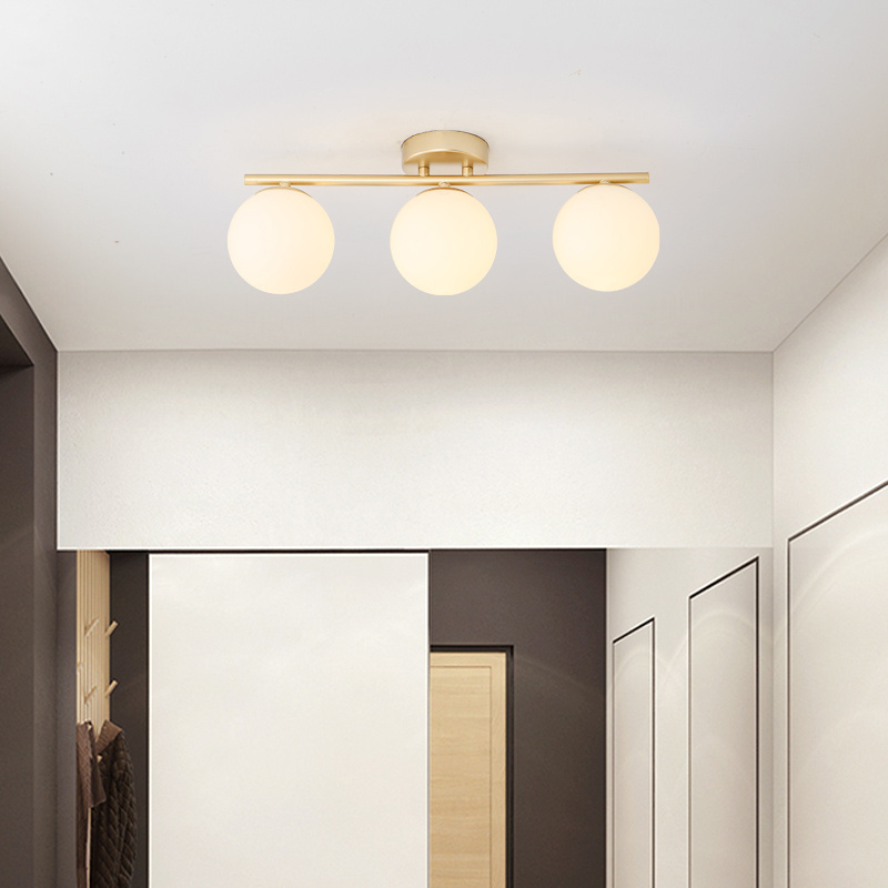 Golden multi-head corridor aisle ceiling light minimalist personality entrance ceiling lamp