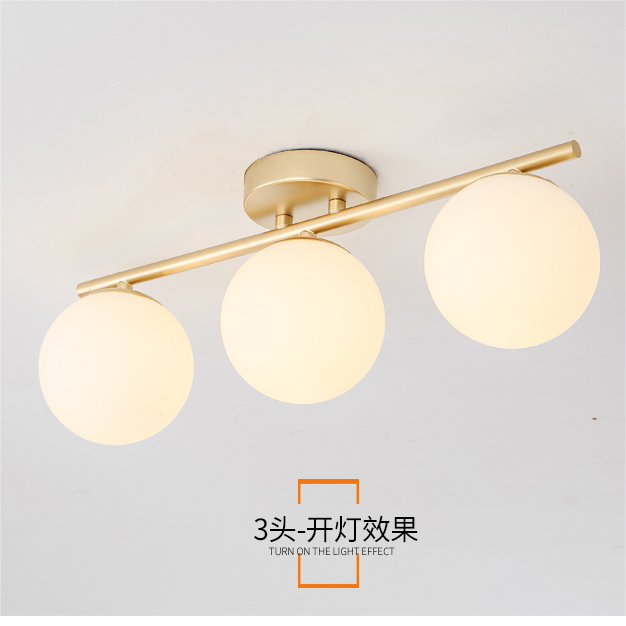 Golden multi-head corridor aisle ceiling light minimalist personality entrance ceiling lamp