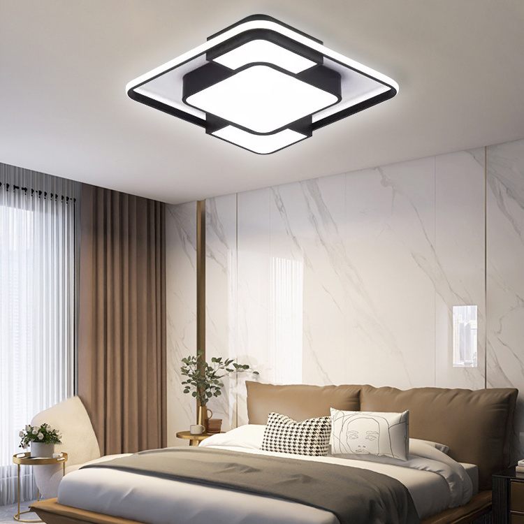 Iron Black And Gold Indoor Decoration Ceiling Lamp Luminaires Led Ceiling Light With Remote Control