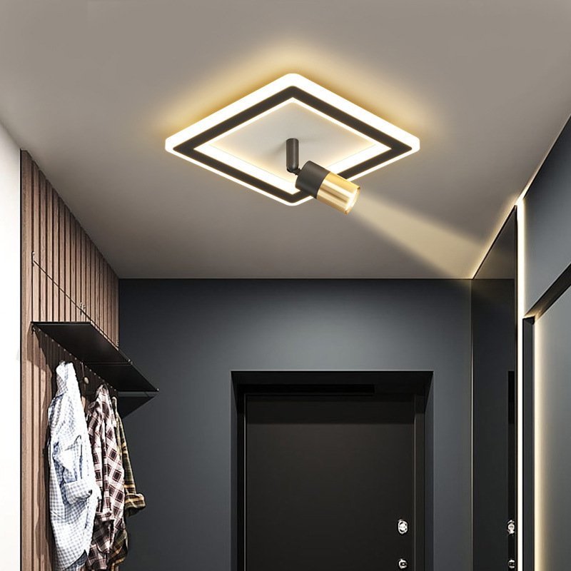 360-degree rotatable square minimalist LED lamps cloakroom balcony entrance hallway entrance hall ceiling light with spotlight