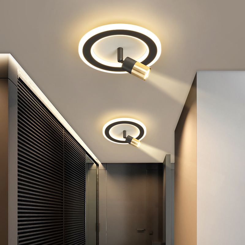 360-degree rotatable square minimalist LED lamps cloakroom balcony entrance hallway entrance hall ceiling light with spotlight