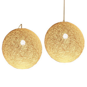 chinese style modern kitchen restaurant woven chandelier fixture dining room led bamboo rattan electrical pendant balls light