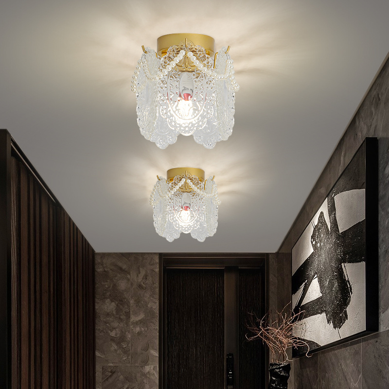 New crystal aisle corridor ceiling lamp light luxury Scandinavian creative entryway ceiling light