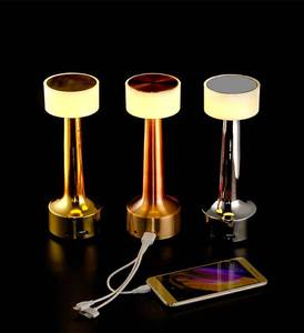 Rechargeable LED table night light Mini gold cordless restaurant touch pool usb table lamp for hotel and Bar