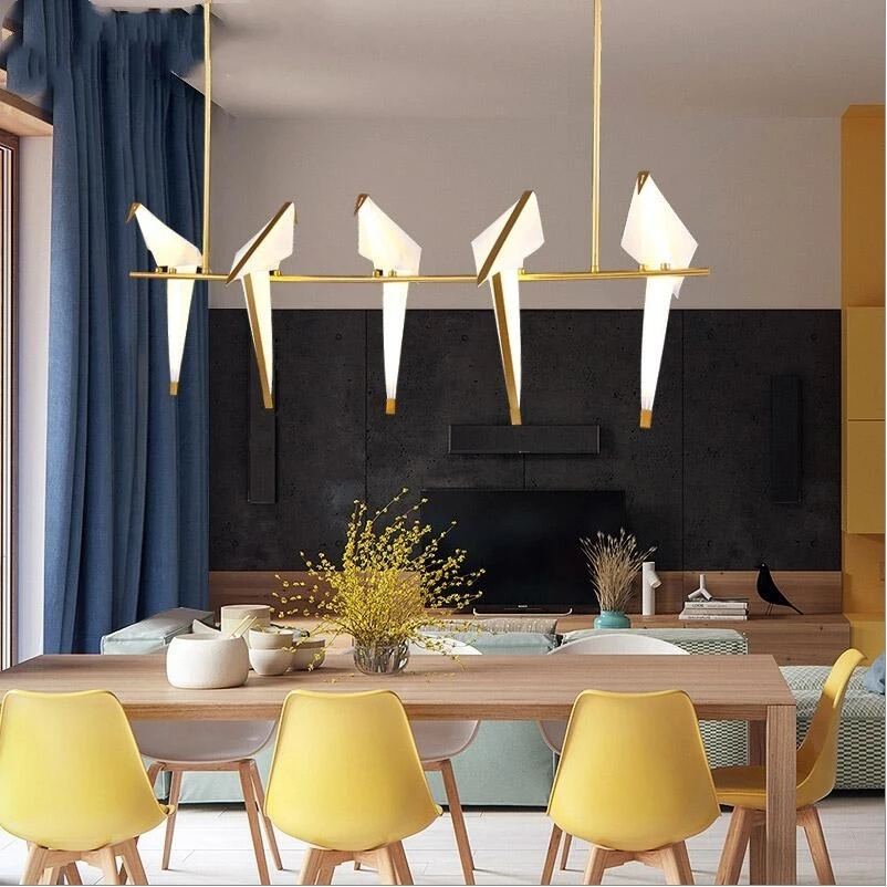 Living room decoration pendant lighting dining room paper bird cranes pendant lamps chandeliers Hanging lamp drop light fixture