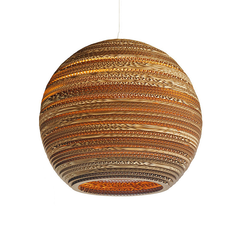 Modern Hanging Lighting Corrugated Paper Farmhouse Pendant Light