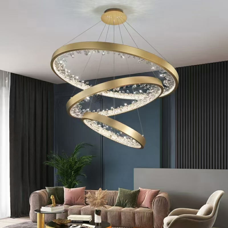 HengTai LED Crystal Ceiling Light For Indoor Pendant Sitting Room Bedroom Reading Room Lighting Decorative