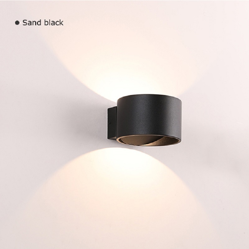 5W LED Wall Light Fixture Modern Black Led Up Down Wall Lamp Dimmable Indoor Lighting Decor Circle Sconce Lamp