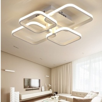 Dimmable Remote Control square Modern LED Chandelier Acrylic Lights ceiling chandelier For Living Room