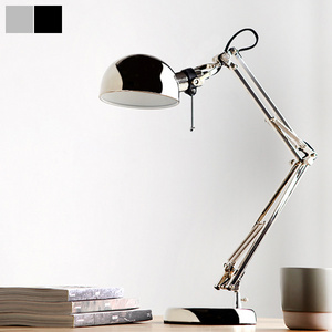 Metal Swing Arm Desk Lamp, Multi-Joint, Adjustable Arm, Black finish table lamp for studying, bedroom and workbench