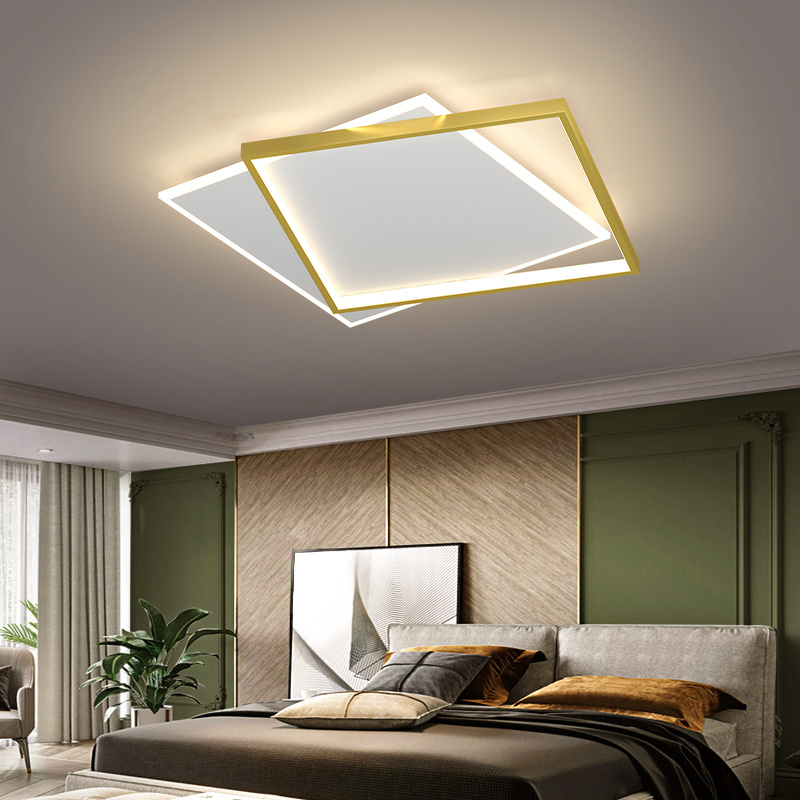 Highly translucent square acrylic living room bedroom ceiling lamp simple atmospheric study ceiling light