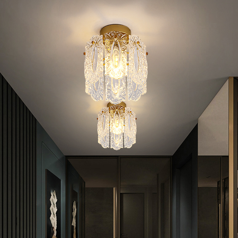 New crystal aisle corridor ceiling lamp light luxury Scandinavian creative entryway ceiling light