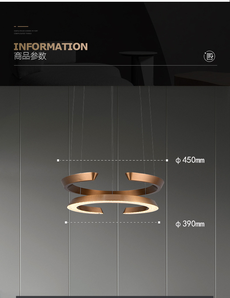 Modern touchable movable up and down creative pendant lamp hanging lighting fixture for living room home decoration