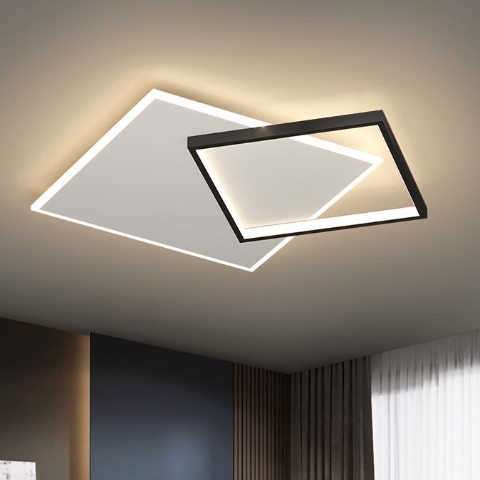 Highly translucent square acrylic living room bedroom ceiling lamp simple atmospheric study ceiling light