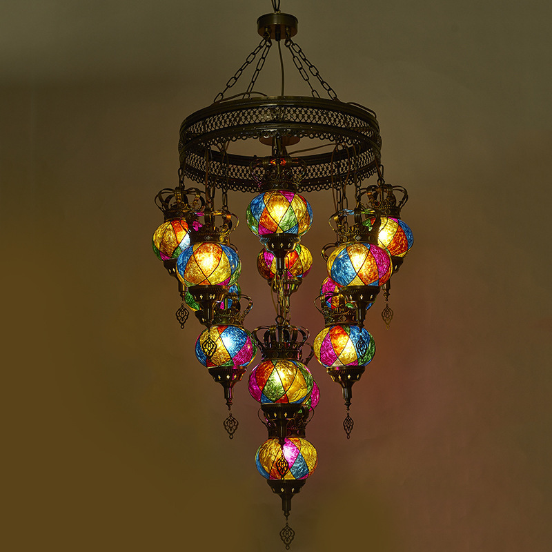 Multicolored enamel creative retro catch the eye new fashion artistic boho chandelier