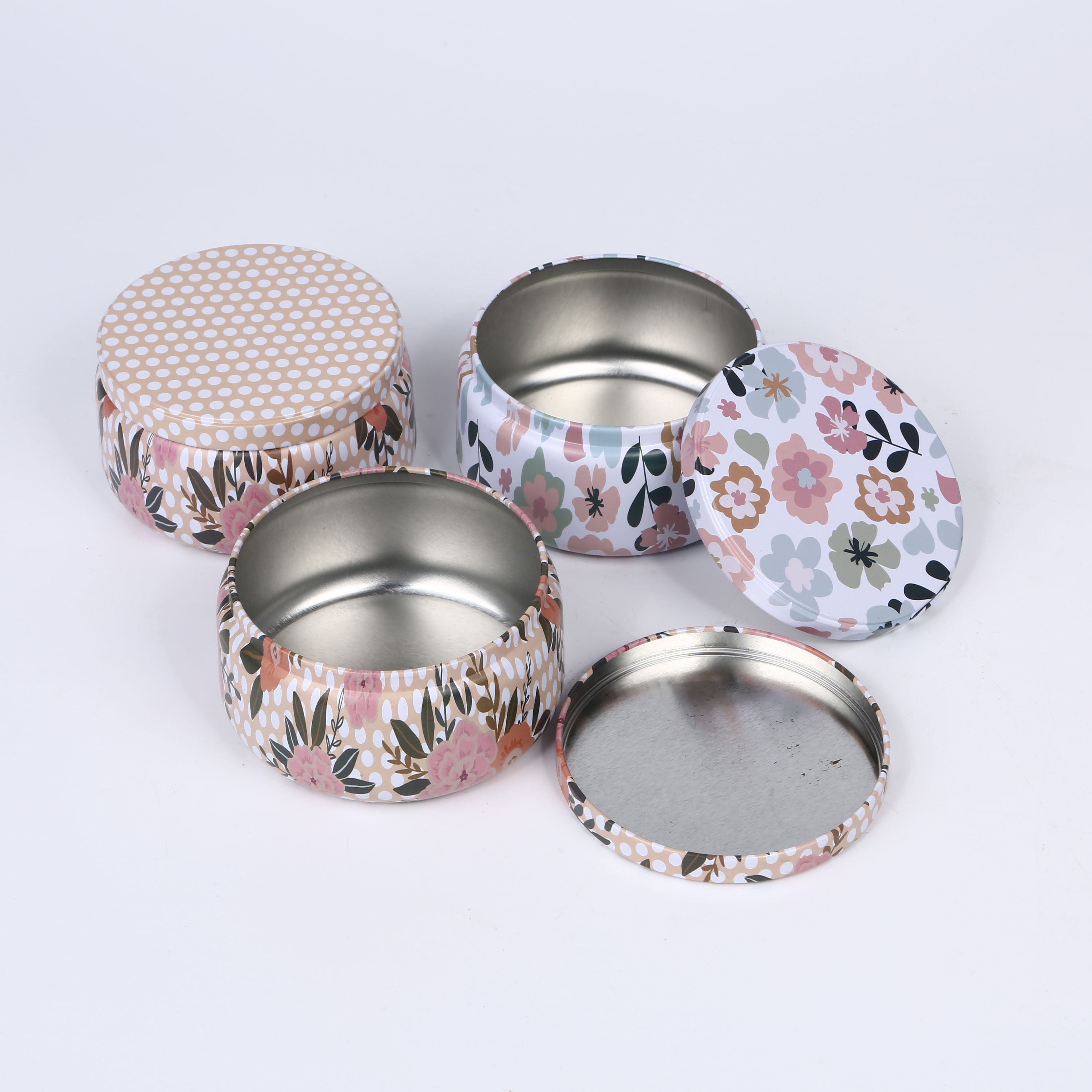 Custom Round Cookie Metal Cans Wholesale Cake Tin Box For Dreamy  Empty Packaging  Candle Tins 120ml 240mll