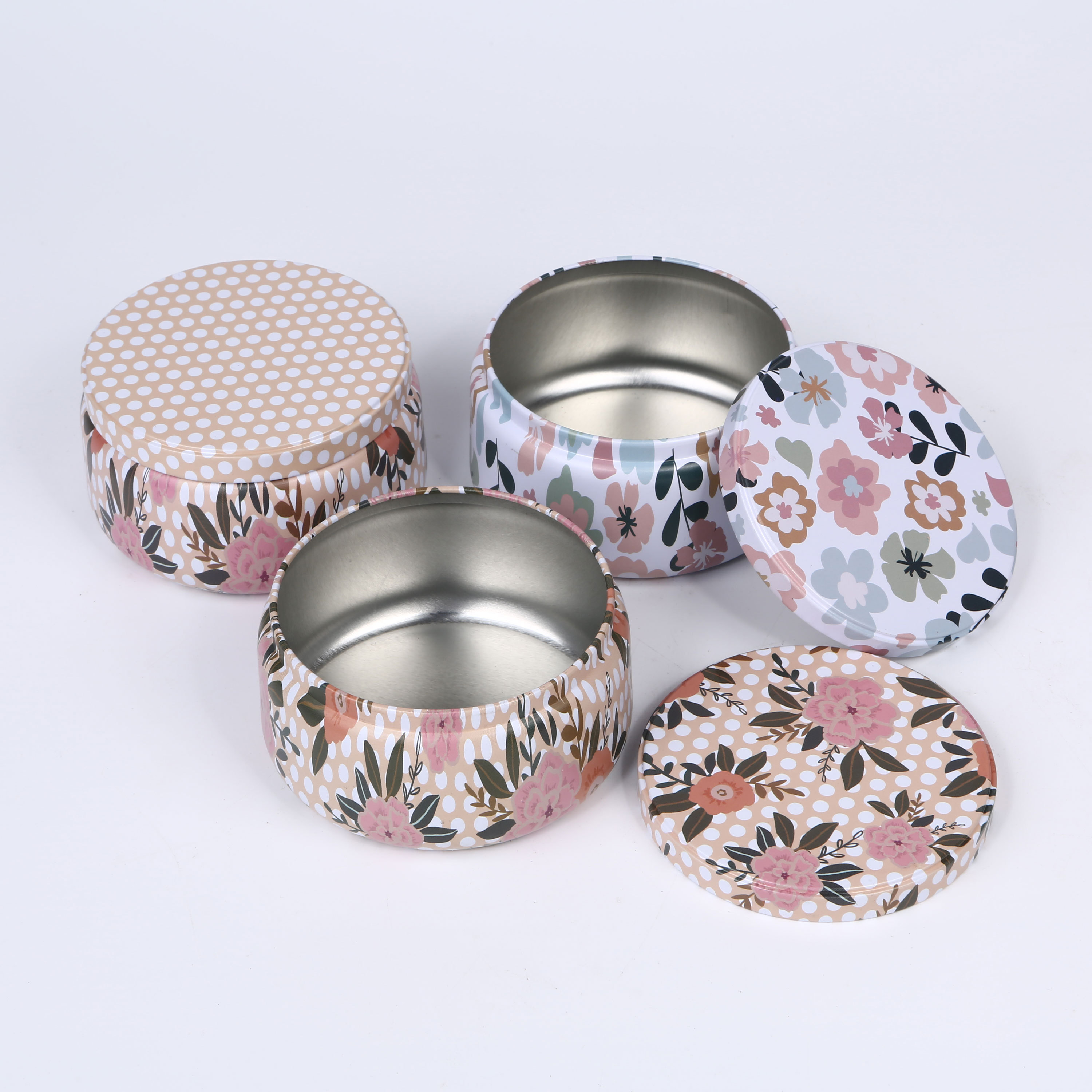 Custom Round Cookie Metal Cans Wholesale Cake Tin Box For Dreamy  Empty Packaging  Candle Tins 120ml 240mll