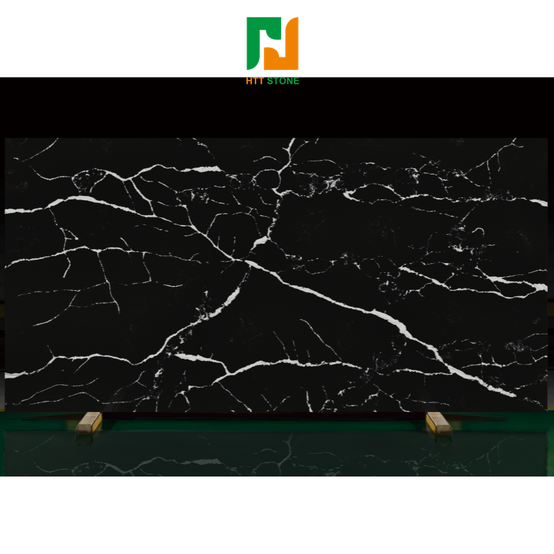 Artificial Quartz Slabs White Color With Purple Veins Calacatta White Quartz Stone For Countertops  Kitchen Countertop