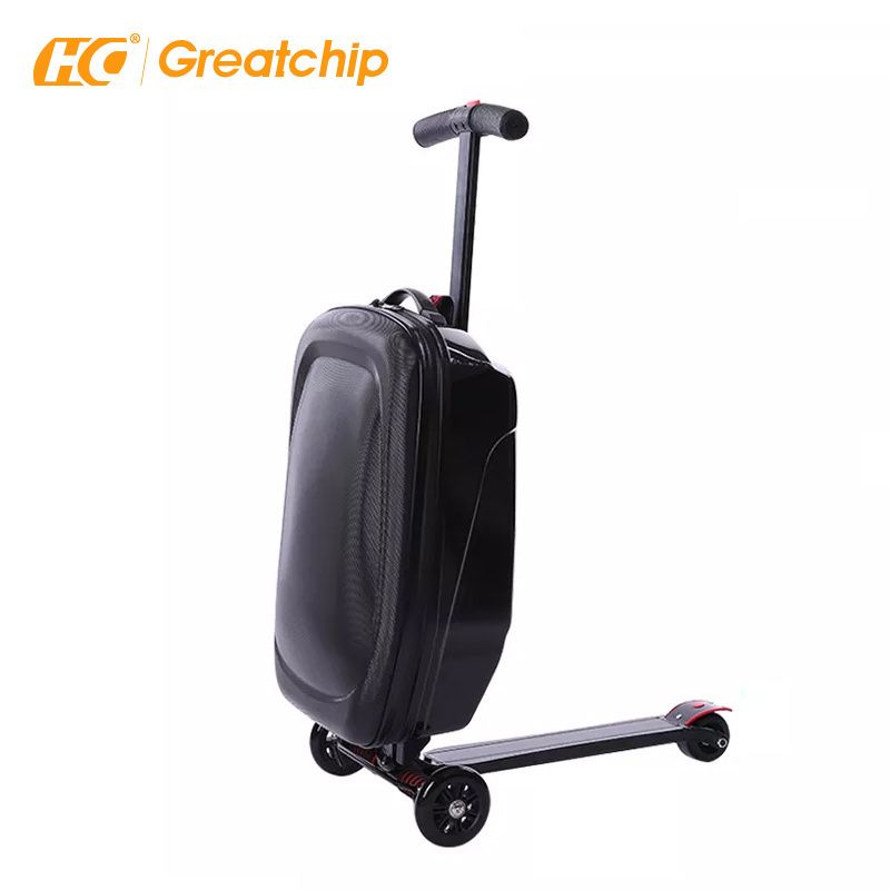 Abs pc hardshell kids scooter suitcase luggage trolley bags travel 20 inch