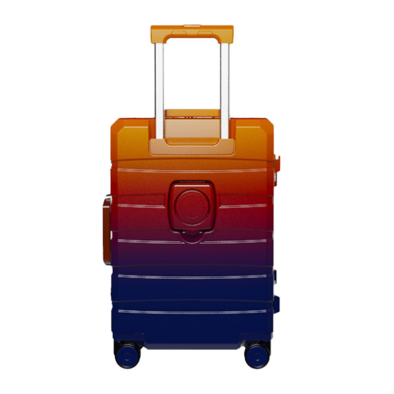 New Arrival Vintage Multifunctional Abs Aluminum Luggage Hardside Trolley Case Travel Luggage Suitcase With Cup Holder