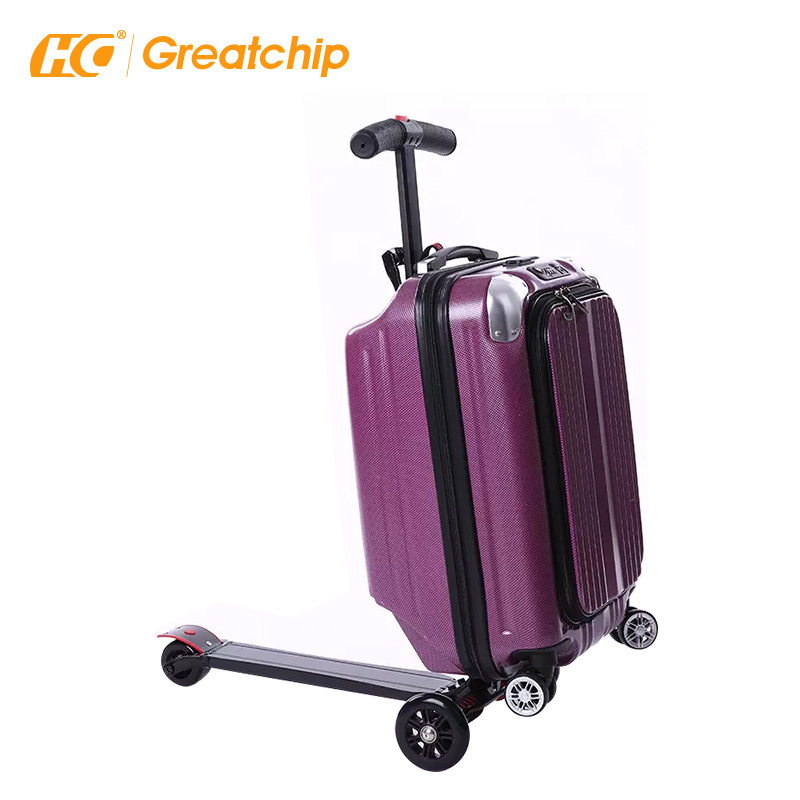 Abs pc hardshell kids scooter suitcase luggage trolley bags travel 20 inch