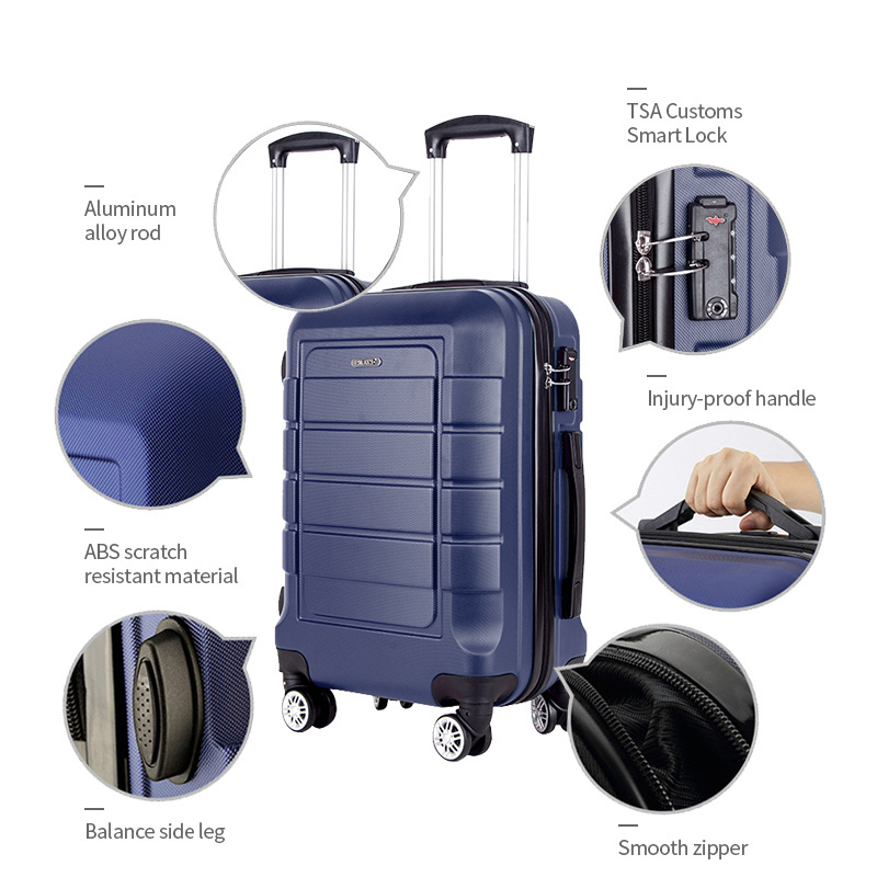 Hot products trolly suitcase 4 wheel spinner hard case, abs luggage sets